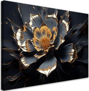 Gario Vászonkép Arany fekete virág Méret: 60 x 40 cm