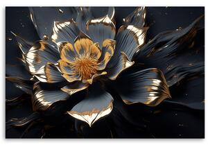 Gario Vászonkép Arany fekete virág Méret: 60 x 40 cm