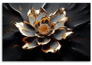 Gario Vászonkép Gyönyörű fekete-arany virág Méret: 60 x 40 cm