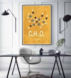 Molekula-méz kép, fekete kerettel, 50x70 cm