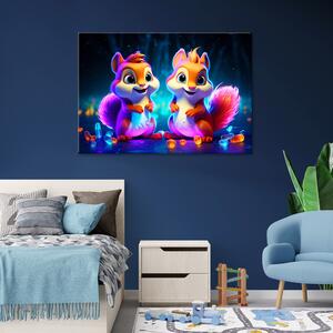 Gario Vászonkép Színes mókusok Méret: 60 x 40 cm