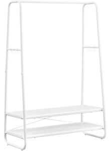 Acélvázas ruhafogas állvány, 45 x 100 x 160 cm, fehér