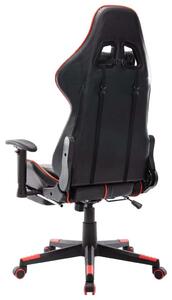 VidaXL műbőr Gamer szék lábtartóval #fekete-piros