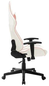 VidaXL műbőr Gamer szék, Műbőr, Fehér-rózsaszín