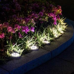 Led lámpatest , napelemes , taposólámpa , 4 db-os szett , hideg fehér , ezüst , IP44