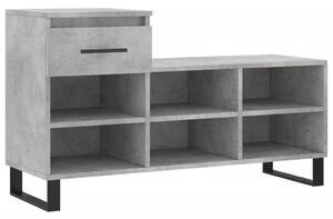 Betonszürke szerelt fa cipőszekrény 102x36x60 cm (831376)