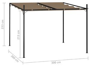 VidaXL tópszínű pavilon behúzható tetővel 300 x 300 x 233 cm