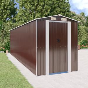 VidaXL sötétbarna horganyzott acél kerti fészer 192 x 689 x 223 cm