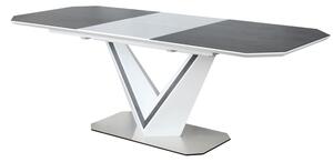 Asztal VALERIO CERAMIC szürke / fehér matt 160(220)X90
