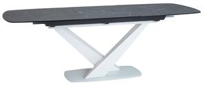 Asztal CASSINO II kerámia, grafit márvány/fehér matt 160(220)X90