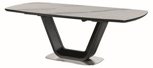 ARMANI CERAMIC asztal fehér márvány hatású/fekete matt 160(220)X90