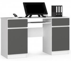 Számítógép asztal A5 - fehér/grafit