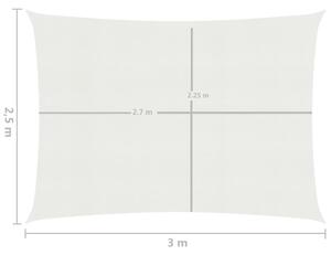 VidaXL fehér HDPE napvitorla 160 g/m² 2,5 x 3 m