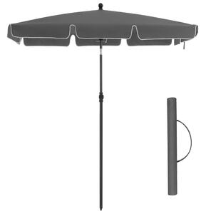 Dönthető napernyő 2x1,25 m, téglalap alakú napernyő táskával, szürke