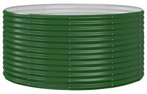 VidaXL zöld porszórt acél kerti magaságyás 140x140x68 cm