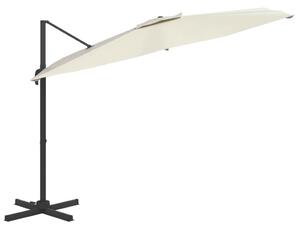 VidaXL homokfehér konzolos napernyő LED-del 400 x 300 cm