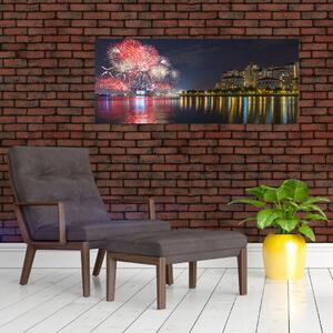 A szingapúri tűzijáték képe (120x50 cm)