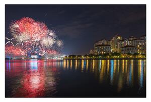 A szingapúri tűzijáték képe (90x60 cm)