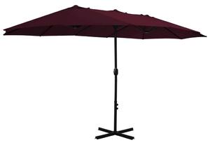 Elegáns Kert Napernyő - Dupla Tető - 460x270cm - Bordó