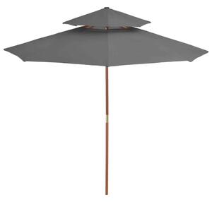 Kert Napernyő - Két Szintes - Fa Rúd - 270 cm