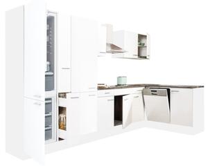 Yorki 370 beépíthető sarok konyhablokk fehér korpusszal
