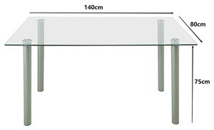 Berna 140 cm szögletes üveg étkezőasztal