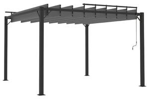 VidaXL szürke szövet és alumínium pavilon lamellás tetővel 3 x 3 m