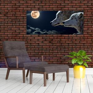 Farkas üvöltés a holdra képe (120x50 cm)