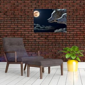 Farkas üvöltés a holdra képe (70x50 cm)