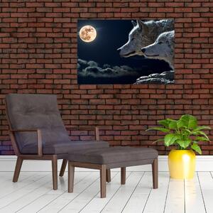 Farkas üvöltés a holdra képe (90x60 cm)