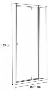 Flexi állítható zuhanyajtó 96-111x185 cm