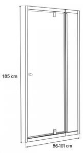 Flexi állítható zuhanyajtó 86-101x185 cm