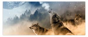 Farkasok üvöltése a holdra képe (120x50 cm)
