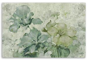 Gario Vászonkép Akvarell zöld virágokkal Méret: 60 x 40 cm