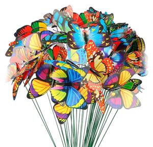 Leszúrható dekor pillangó - többféle - 29 cm - műanyag