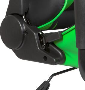 Gamer szék - derékpárnával, fejpárnával - zöld