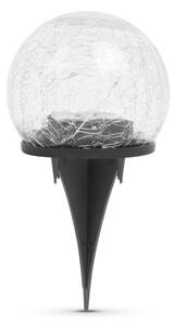 Leszúrható szolár üveggömb - 10 cm - 10 melegfehér LED
