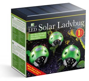 Szolár katicabogár - zöld - 14,5 x 12 x 6 cm - 6 melegfehér LED