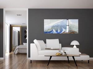 Világítótorony festményének képe (120x50 cm)