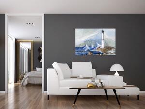 Világítótorony festményének képe (90x60 cm)