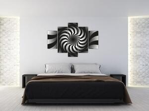 Absztrakt kép egy fekete-fehér spirál (150x105 cm)