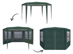 Hatszögletű kerti pavilon sátor, 200x200 cm, oldalfalakkal ablako