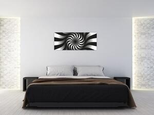 Absztrakt kép egy fekete-fehér spirál (120x50 cm)