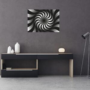 Absztrakt kép egy fekete-fehér spirál (70x50 cm)