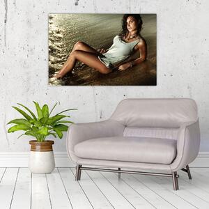Egy nő a tengerparton képe (90x60 cm)