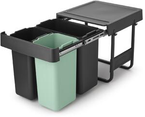 Brabantia Sort & Go hulladékválogató kosár 10 l fekete-zöld 232541