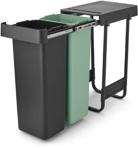 Brabantia Sort & Go hulladékválogató kosár 2 l fekete-zöld 232527