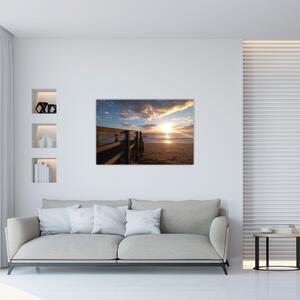 A móló, a strand és a tenger képe (90x60 cm)