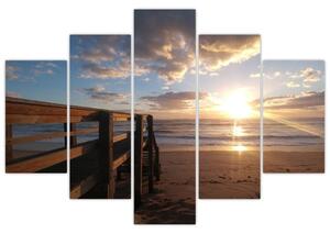 A móló, a strand és a tenger képe (150x105 cm)