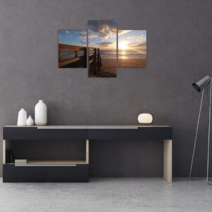 A móló, a strand és a tenger képe (90x60 cm)